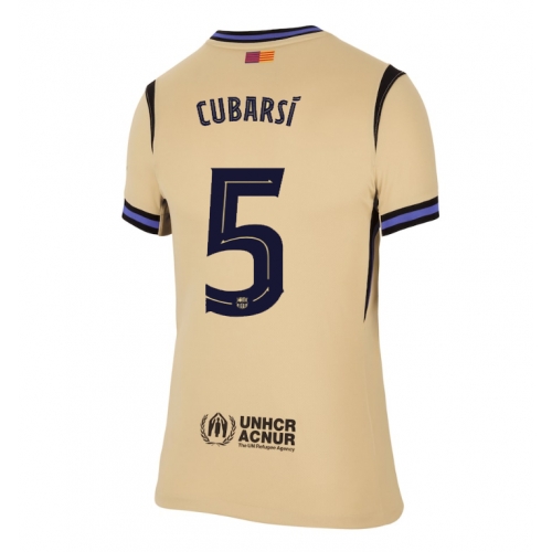 Billige Fotballdrakt Barcelona Pau Cubarsi #5 Replika Bortedrakt Dame 2025-26 Kortermet Billige Fotballdrakt Barcelona Pau Cubarsi #5 Replika Bortedrakt Dame 2025-26 Kortermet